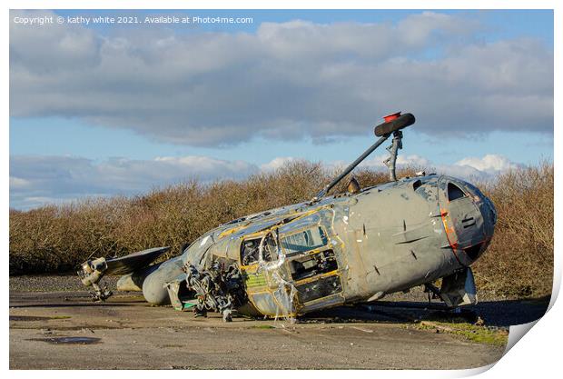 old abandoned Helicopters Print by kathy white