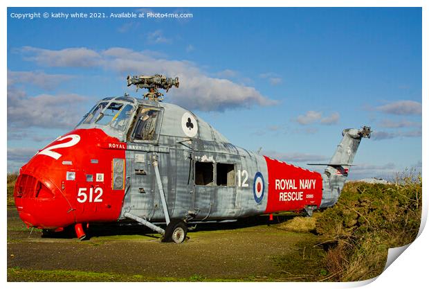 Westland helicopter Print by kathy white