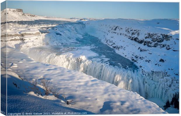 Gullfoss Waterfall Iceland Canvas Print by Brett Gasser