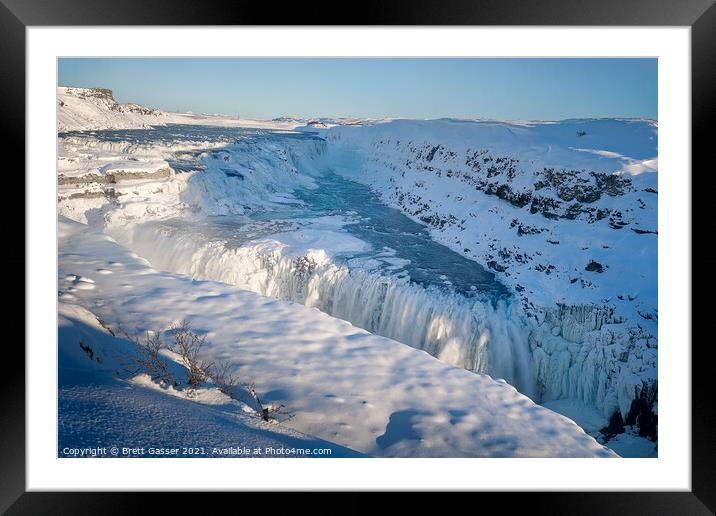 Gullfoss Waterfall Iceland Framed Mounted Print by Brett Gasser
