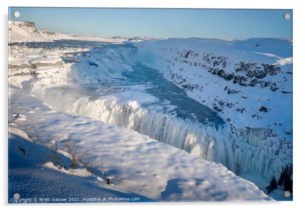 Gullfoss Waterfall Iceland Acrylic by Brett Gasser
