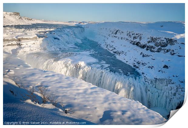 Gullfoss Waterfall Iceland Print by Brett Gasser