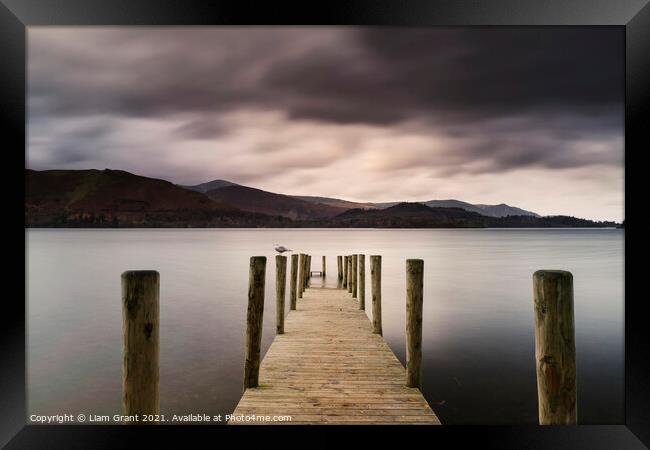 View to Skelgill Bank from Derwent Water. Lake District, UK. Framed Print by Liam Grant