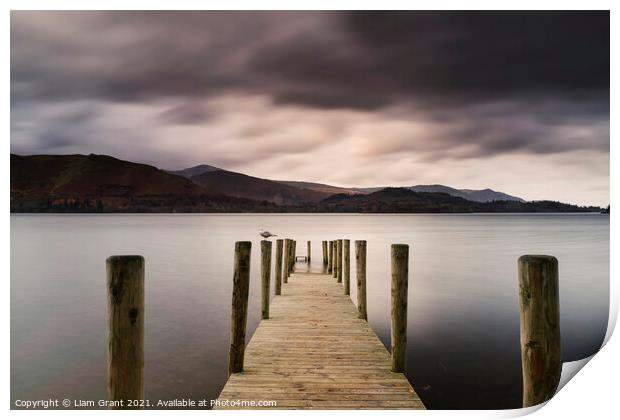 View to Skelgill Bank from Derwent Water. Lake District, UK. Print by Liam Grant