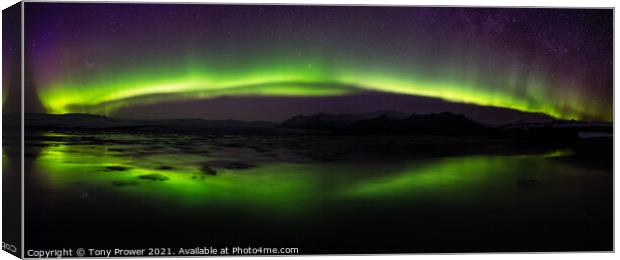 Northern lights pano Canvas Print by Tony Prower