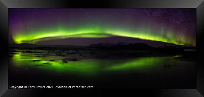 Northern lights pano Framed Print by Tony Prower