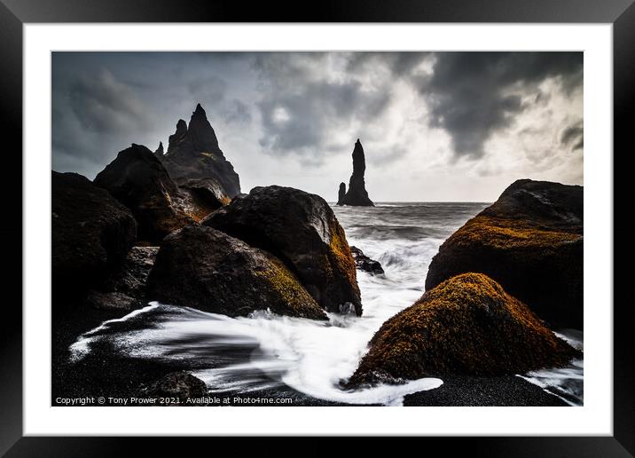 Rocky beach Iceland Framed Mounted Print by Tony Prower