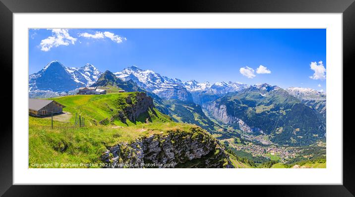 Lauterbrunnen Valley Panorama Framed Mounted Print by Graham Prentice