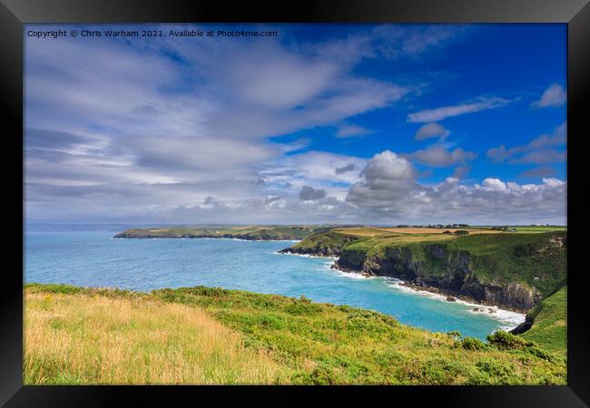Cornish coast seascape and cloudscape Framed Print by Chris Warham