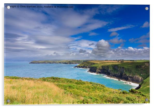 Cornish coast seascape and cloudscape Acrylic by Chris Warham