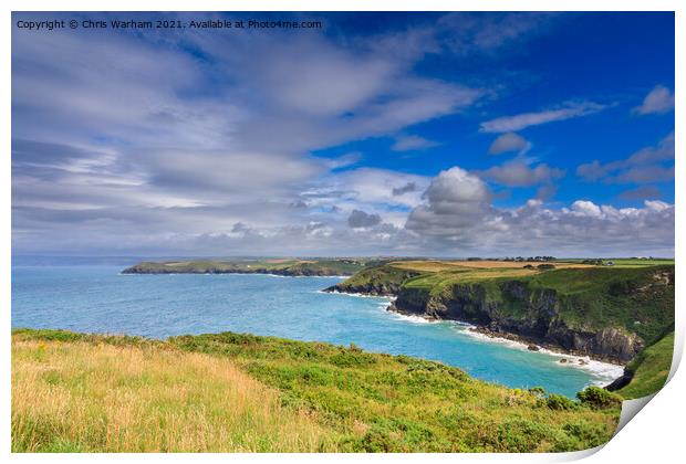Cornish coast seascape and cloudscape Print by Chris Warham
