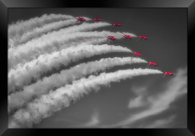 Red Arrows Topping Out Framed Print by Gareth Burge Photography