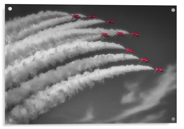 Red Arrows Topping Out Acrylic by Gareth Burge Photography