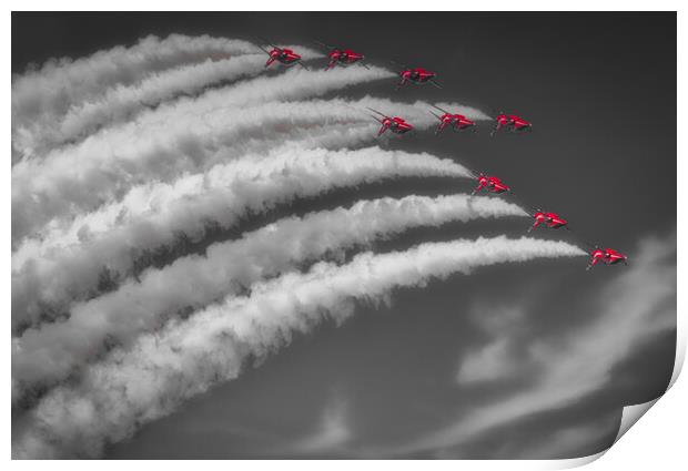 Red Arrows Topping Out Print by Gareth Burge Photography