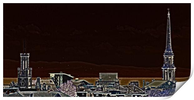 Abstract view of Ayr town Print by Allan Durward Photography