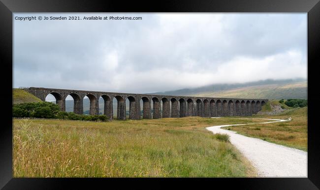 The Ribblehead Viaduct, Yorkshire Framed Print by Jo Sowden