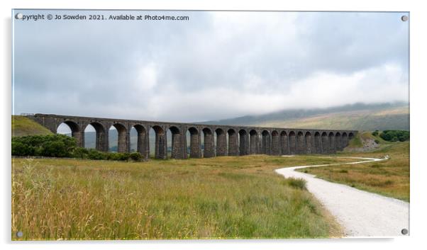 The Ribblehead Viaduct, Yorkshire Acrylic by Jo Sowden