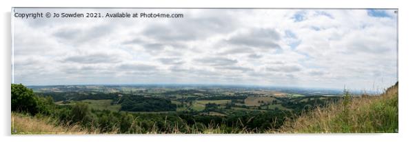 Sutton Bank Panorama Acrylic by Jo Sowden