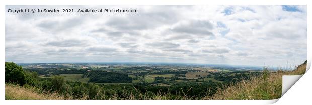Sutton Bank Panorama Print by Jo Sowden