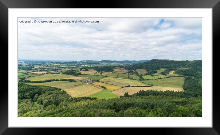 Patchwork of fields, taken from Sutton Bank Framed Mounted Print by Jo Sowden