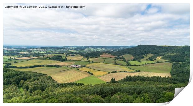 Patchwork of fields, taken from Sutton Bank Print by Jo Sowden