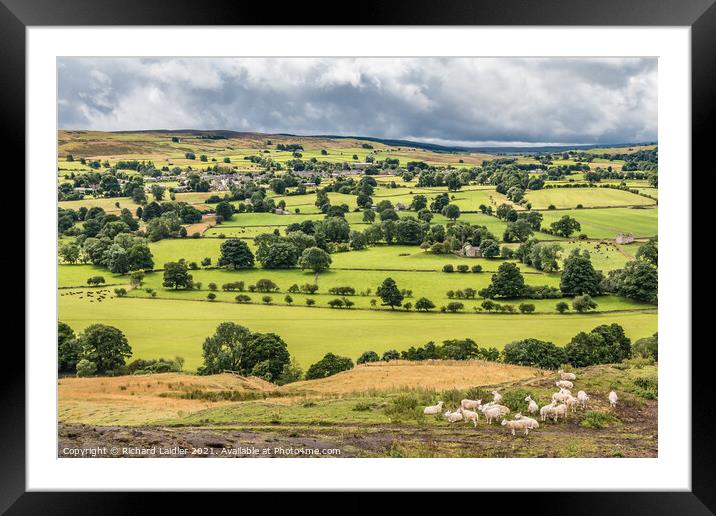 Mickleton and Lunedale from Whistle Crag Framed Mounted Print by Richard Laidler