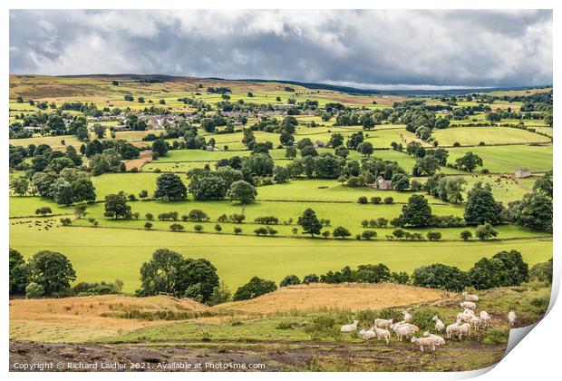 Mickleton and Lunedale from Whistle Crag Print by Richard Laidler