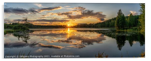 Enovesi Lake Sunset Acrylic by DiFigiano Photography