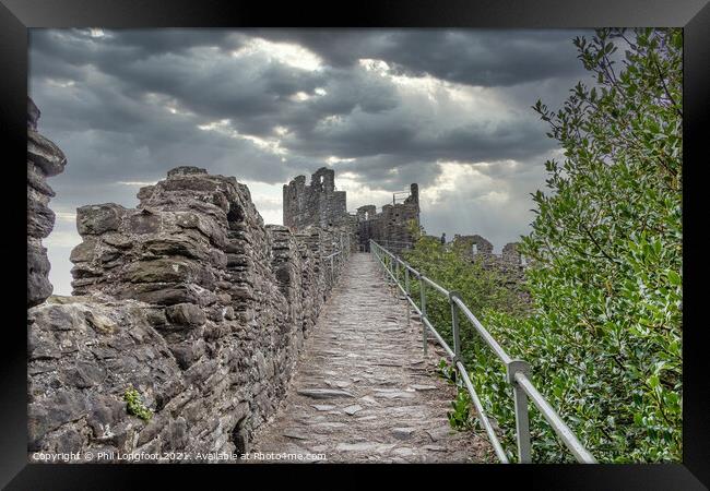 Conway Castle Wall Wales Framed Print by Phil Longfoot