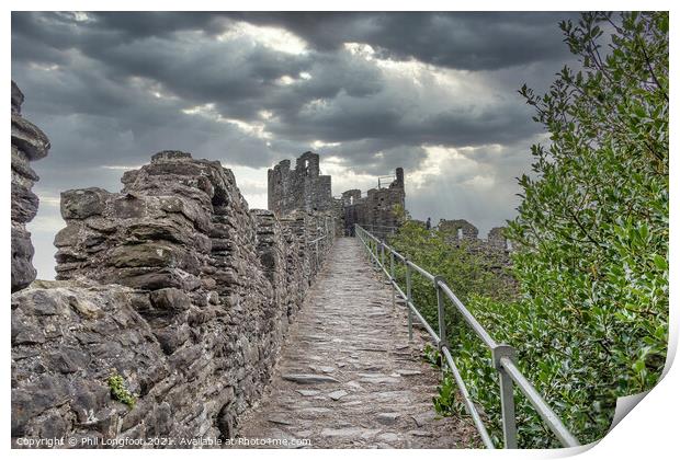 Conway Castle Wall Wales Print by Phil Longfoot