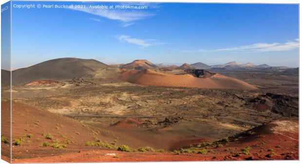 Lanzarote Fire Mountains and Volcanic Landscape Canvas Print by Pearl Bucknall