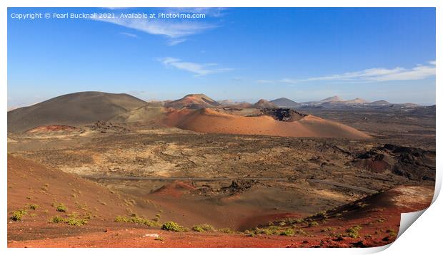 Lanzarote Fire Mountains and Volcanic Landscape Print by Pearl Bucknall