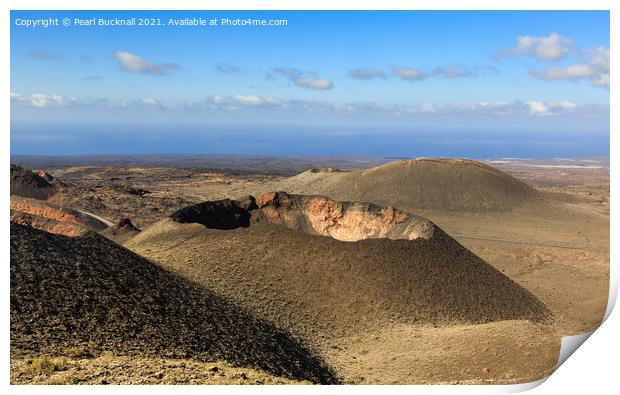 Lanzarote Fire Mountains in Volcanic Landscape Print by Pearl Bucknall