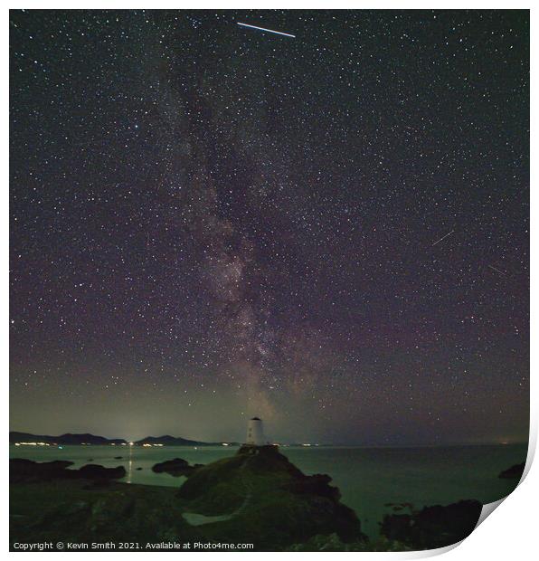 Ty Mawr Lighthouse Milky Way  Print by Kevin Smith