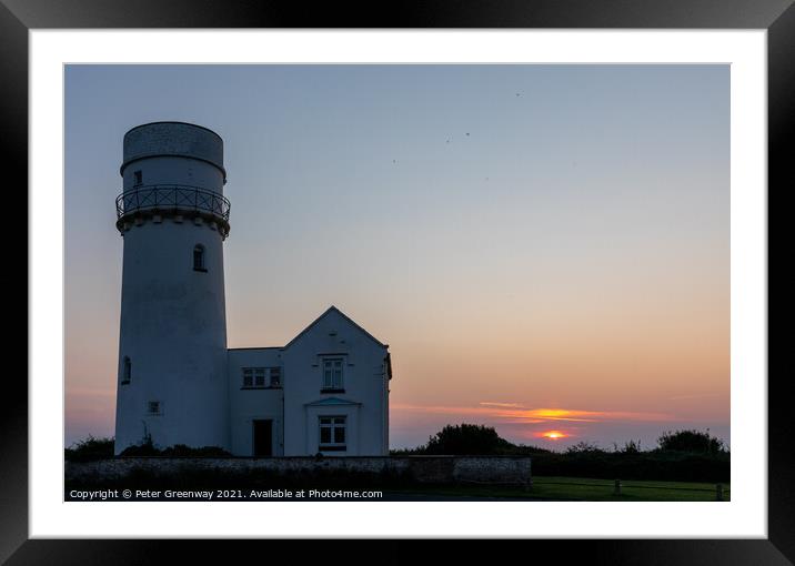 The Lighthouse In Old Hunstanton At Sunset Framed Mounted Print by Peter Greenway