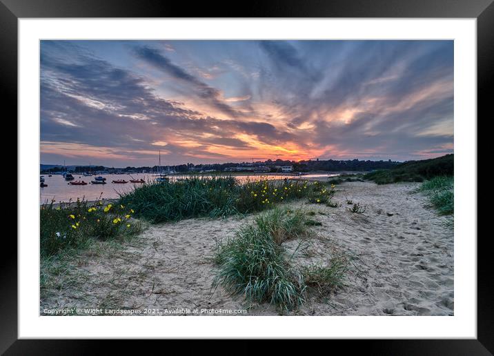 Bembridge Silver Sands Sunset Framed Mounted Print by Wight Landscapes