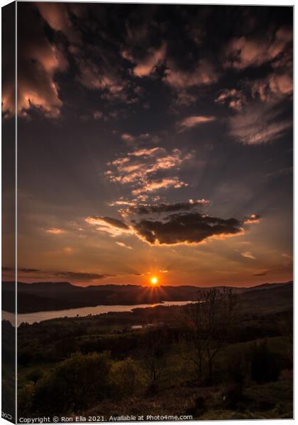 Sunsets in Cumbria Canvas Print by Ron Ella