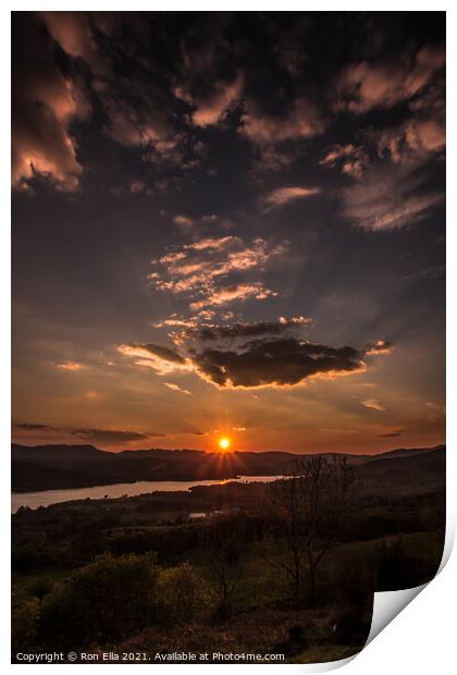 Sunsets in Cumbria Print by Ron Ella