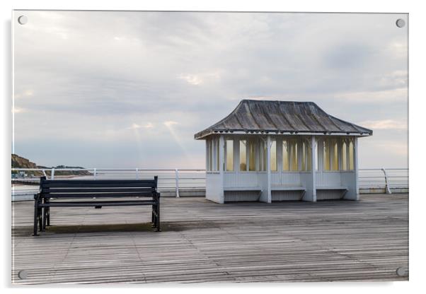 Bench and shelter on Cromer Pier Acrylic by Jason Wells