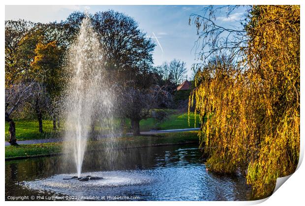 Autumn in Sefton Park Liverpool Print by Phil Longfoot