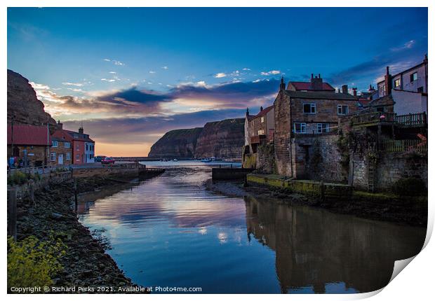 Staithes Reflections Print by Richard Perks