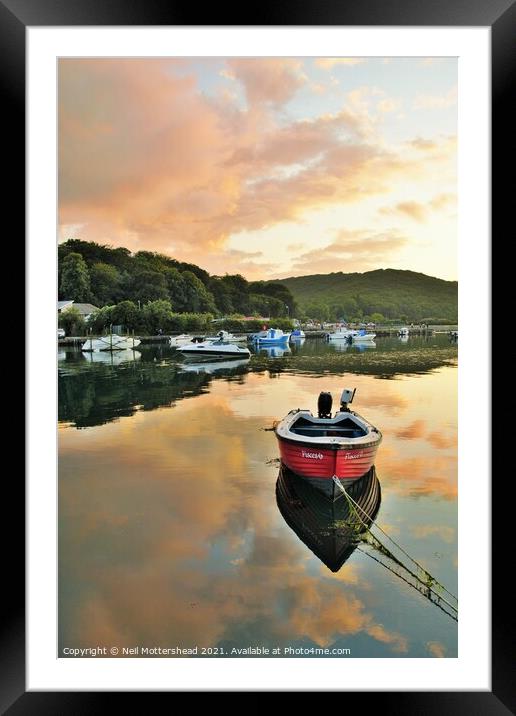Sunset Calm On The Looe River. Framed Mounted Print by Neil Mottershead