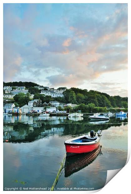 West Looe Calm, Cornwall. Print by Neil Mottershead