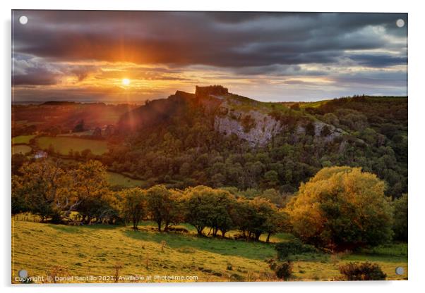 Carreg Cennen Castle Acrylic by Dan Santillo