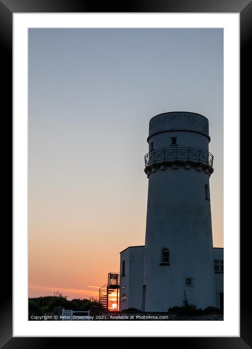 The Lighthouse In Old Hunstanton At Sunset Framed Mounted Print by Peter Greenway