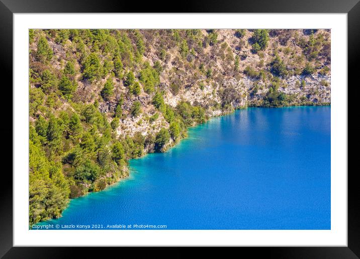 Blue Lake - Mount Gambier Framed Mounted Print by Laszlo Konya