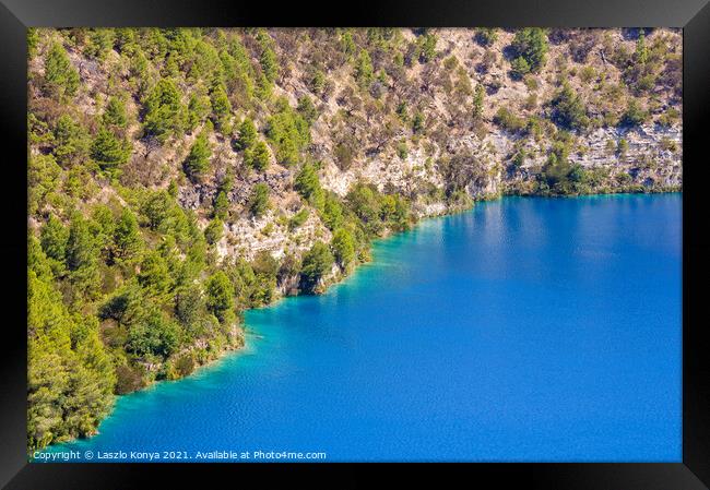Blue Lake - Mount Gambier Framed Print by Laszlo Konya