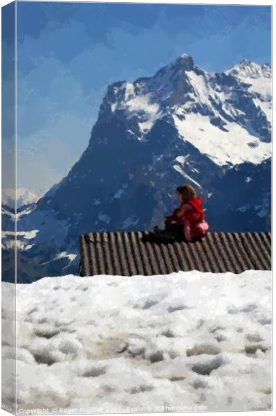 North Face of the Eiger Canvas Print by Roger Mechan