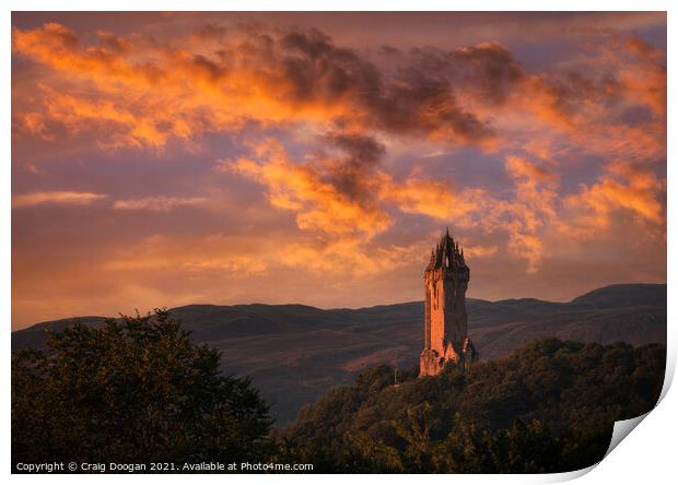 Wallace Monument - Stirling Print by Craig Doogan