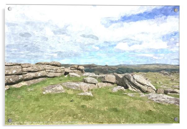Granite Giants of Dartmoor Acrylic by Roger Mechan